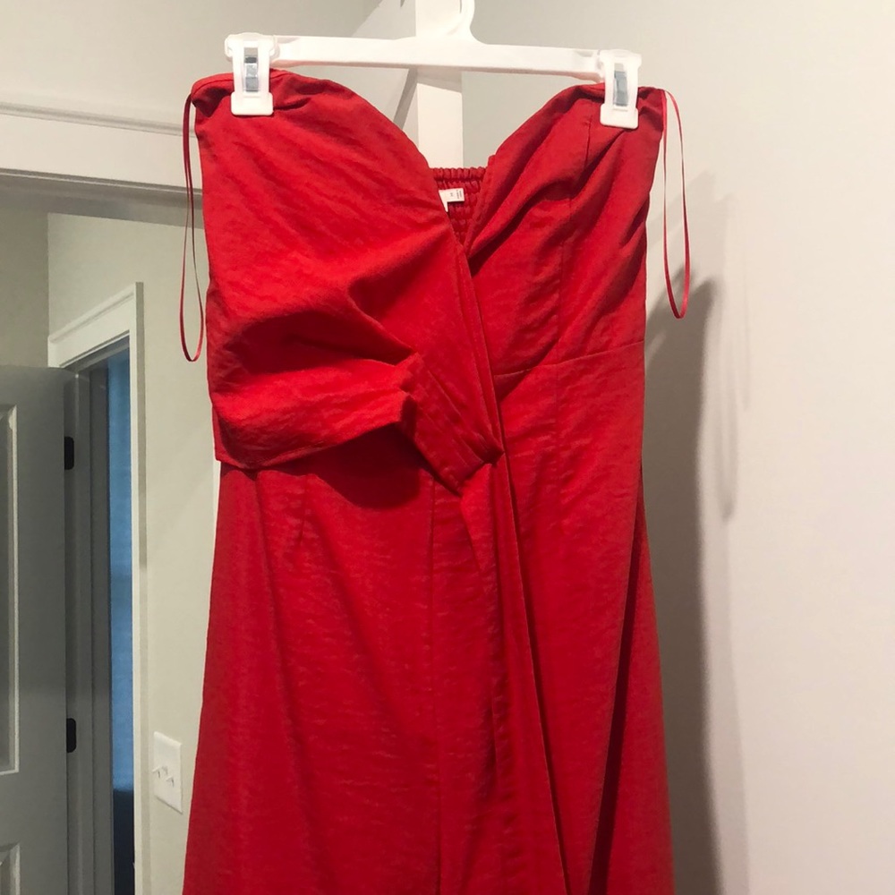 Red strapless jumpsuit worn once